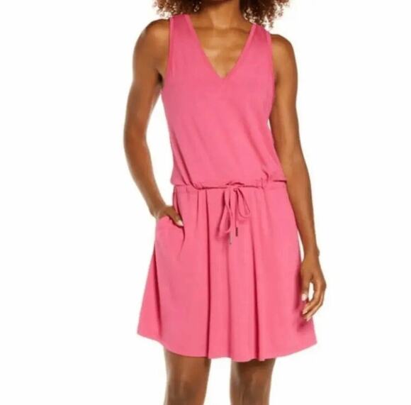 Sweaty Betty Dresses & Skirts - Sweaty Betty Pink Take It Easy Dress M Athleisure Tennis Travel Beach Coverup